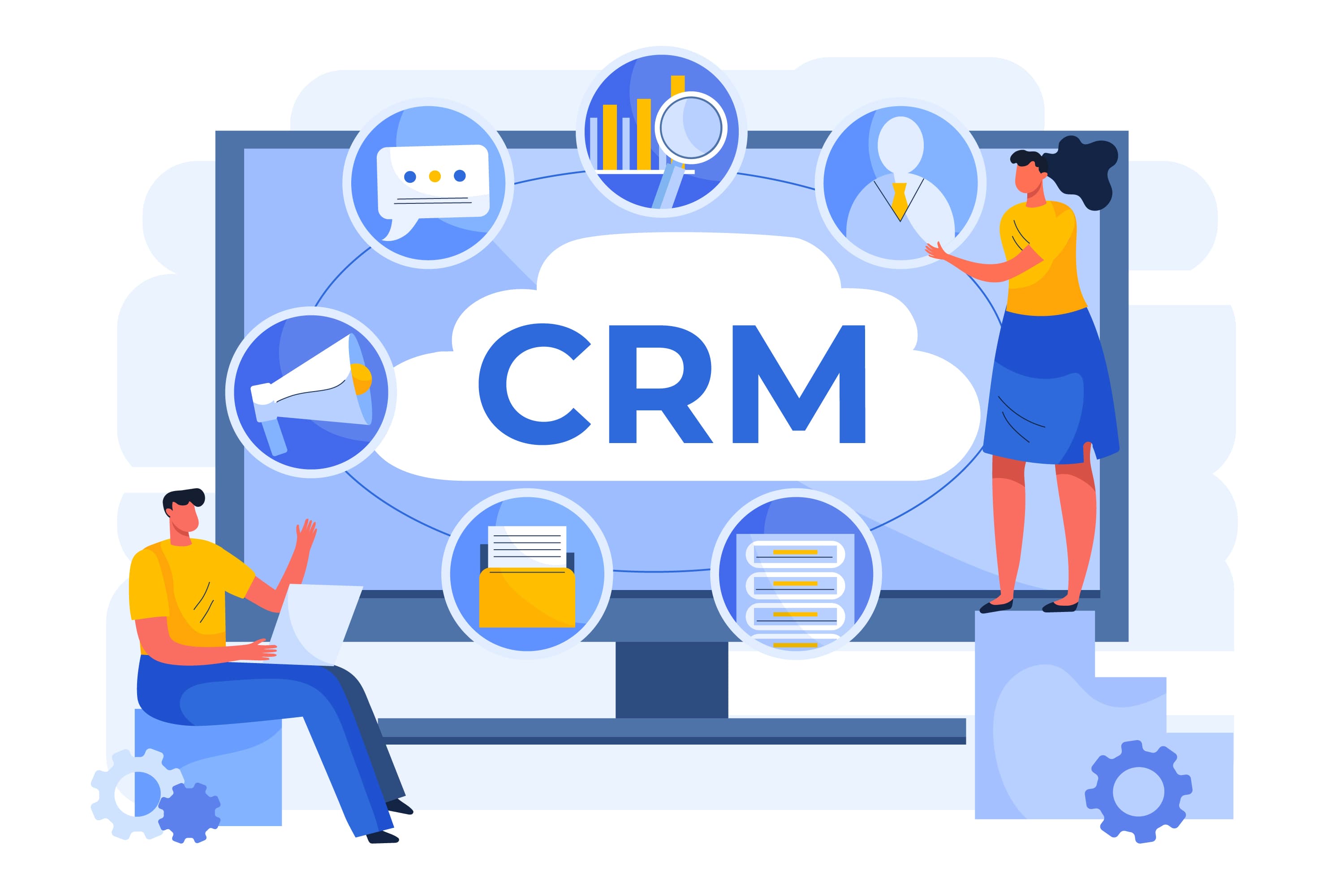 CRM Dashboard showing sales analytics and customer data